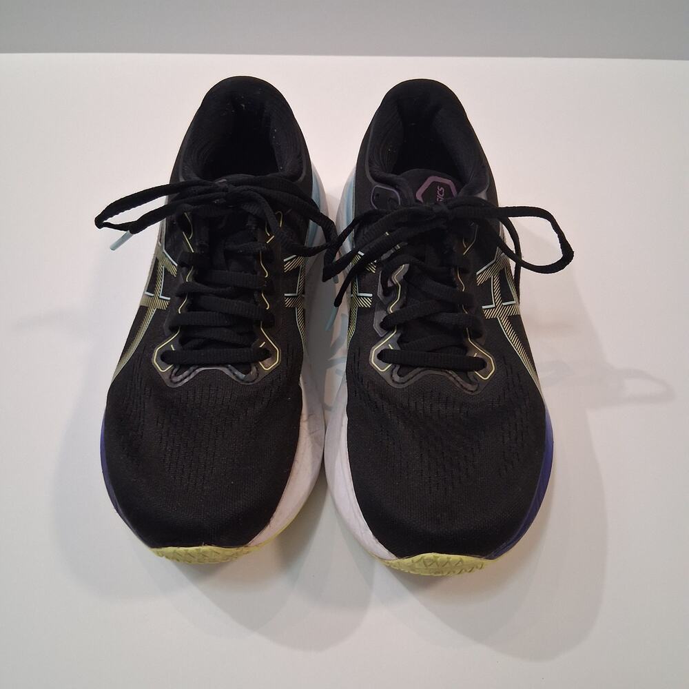 Asics Women Gel Kayano 30 Running Athletic Sneakers Black and Glow Yellow Size-8